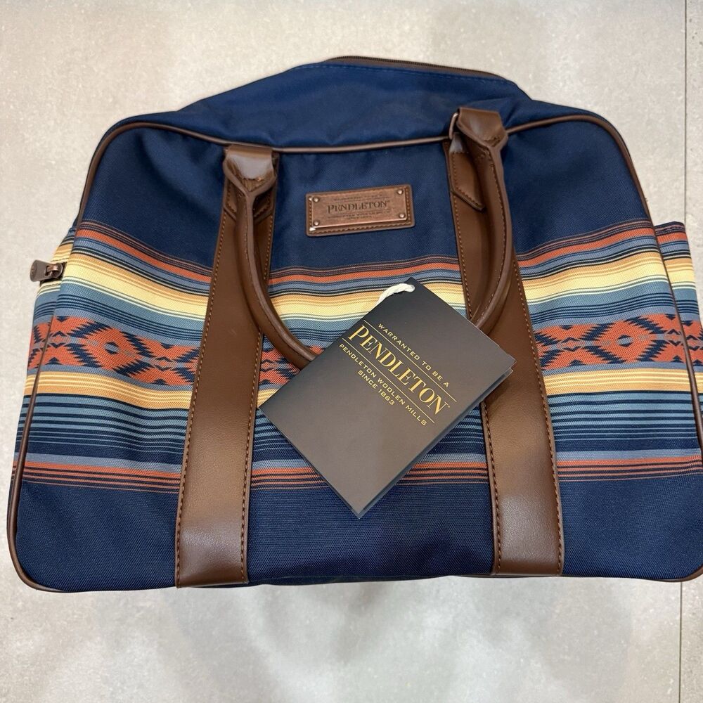 Pendleton Weekender Duffle Bag Dress Blues Southwestern Travel Carry On 25749